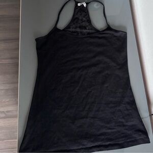 Garage Black Tank Top with Lace Back